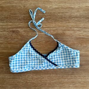 Vineyard Vines Girls’ Blue Gingham Halter Bikini Top